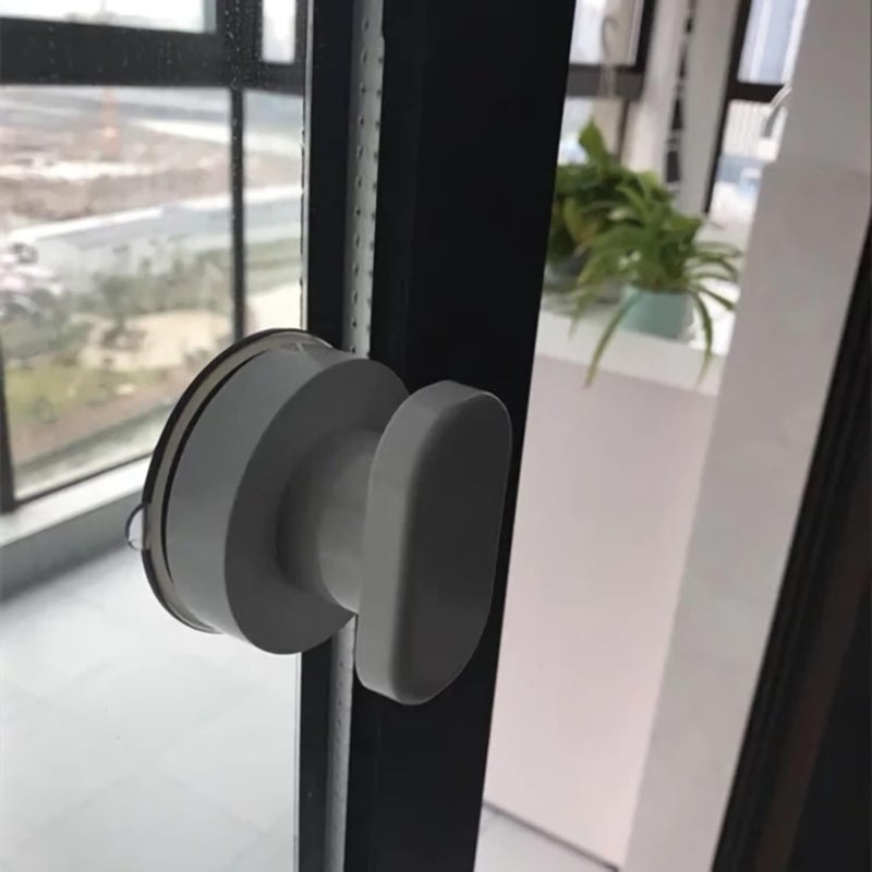 Renyqatt Small Handle for Glass Door and Window, Suction Cup Handles for Sliding Doors, Non-Marking Drawer Grab Bars Cabinet Pulls, Bathroom and Toilet Lid Handle (White) - Image 4